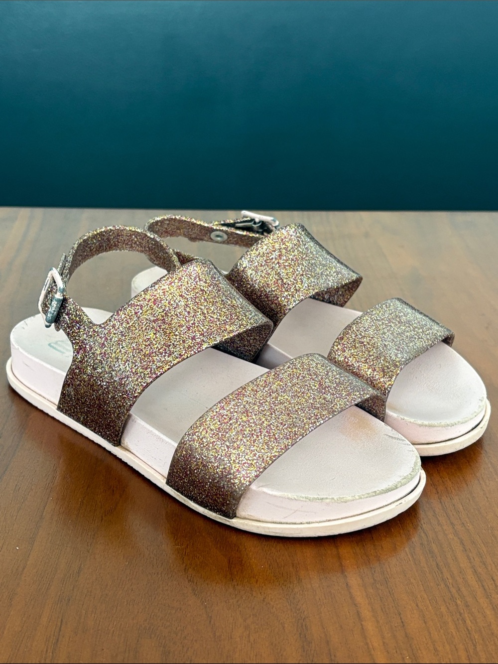 Mel dreamed by Melissa, Mini Melissa Mel Cosmic Sandal, glitter, size 3